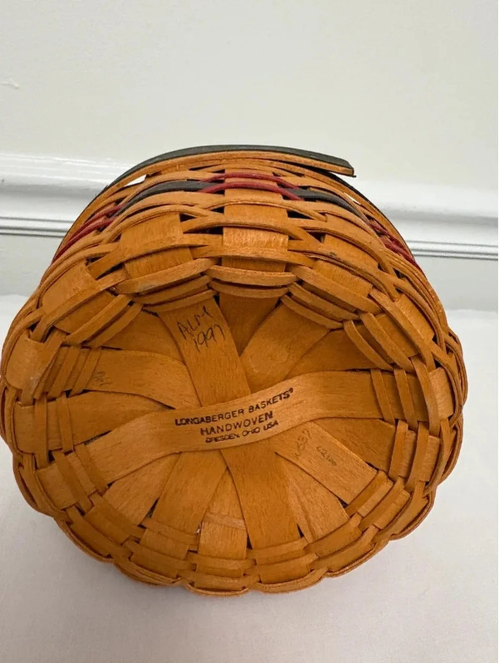 Longaberger 1997 Inaugural Basket Patriotic Liner & Plastic Protector